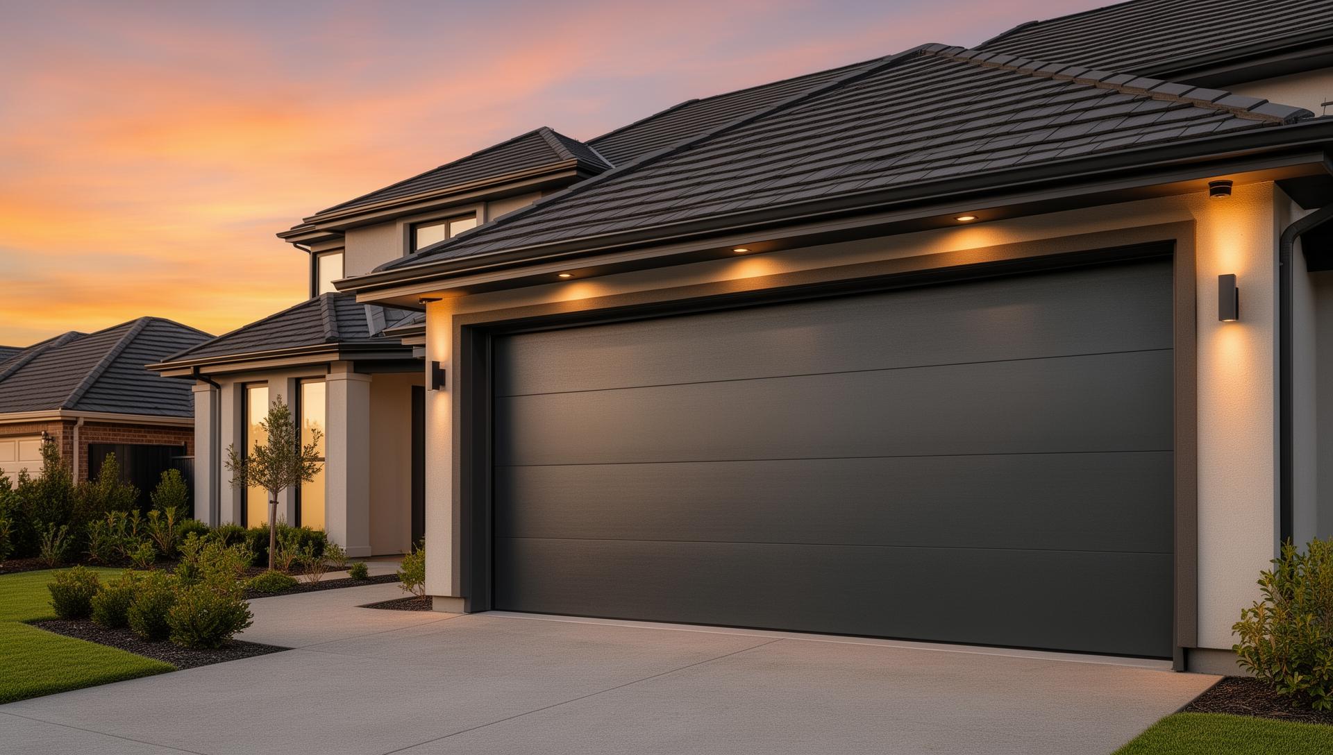 Modern garage door installation in Hankamer TX